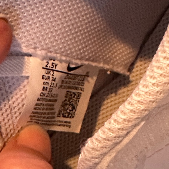 Kids Nike Blazer shoes w/ blue swoosh & velcro strap. Worn Once - Picture 2 of 3